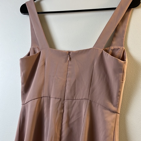 Aritzia Babaton 90s Mini Dress Fawn Pink Square Neck Size 2 - Picture 9 of 10